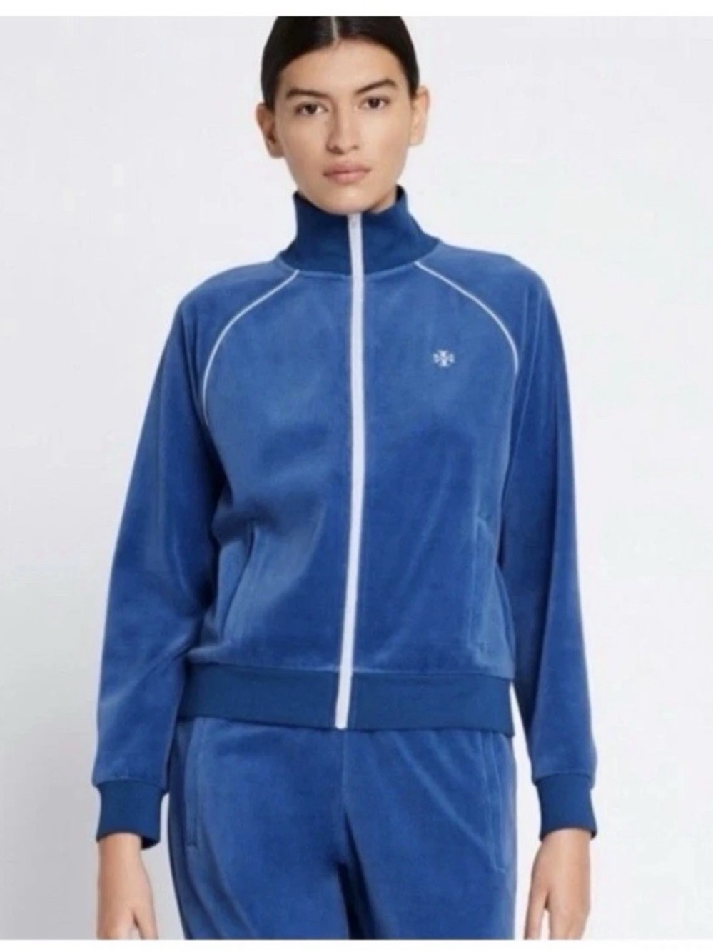 Tory Burch Velour blue track suit large